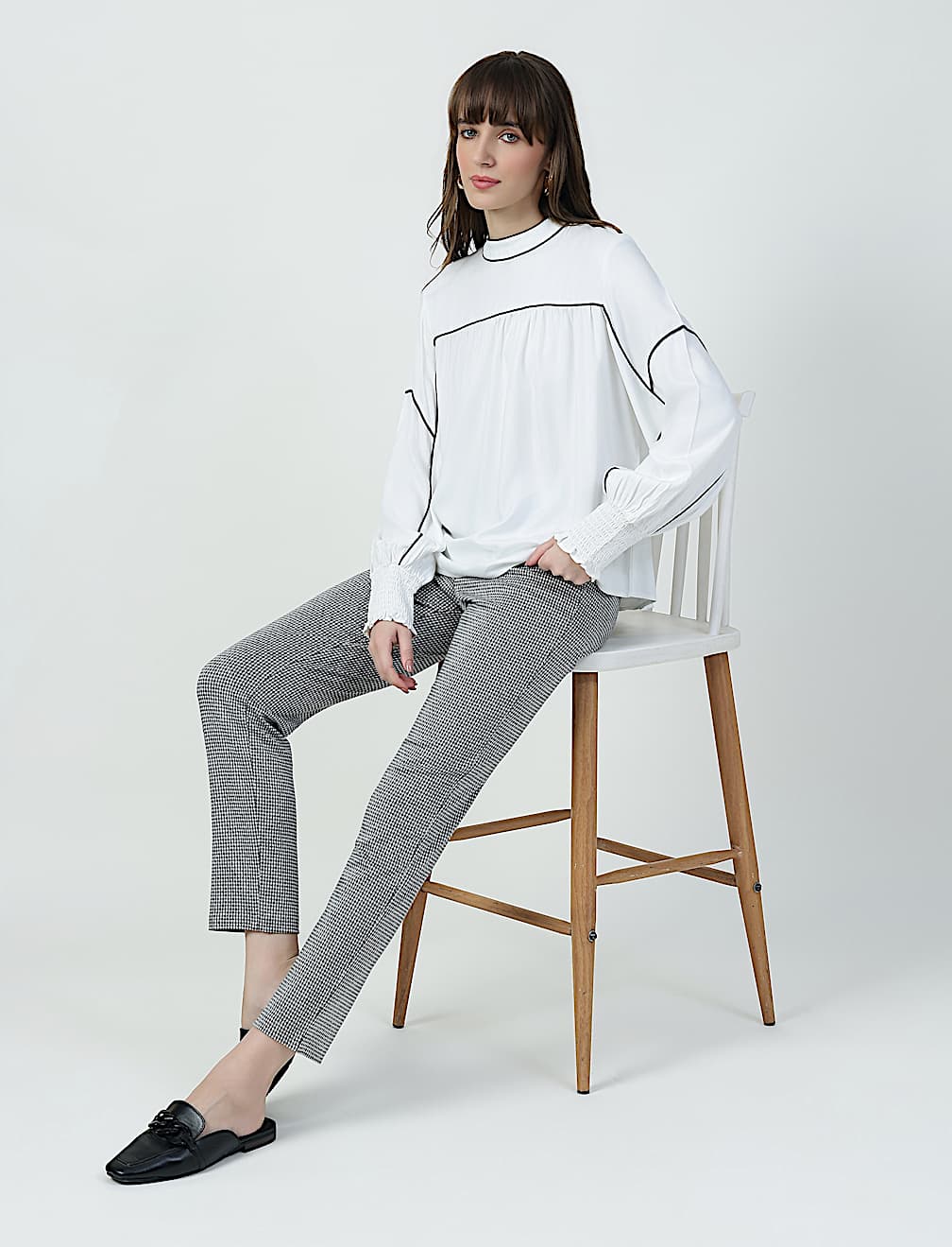 Viscose Rich Check Slim Fit Jeggings