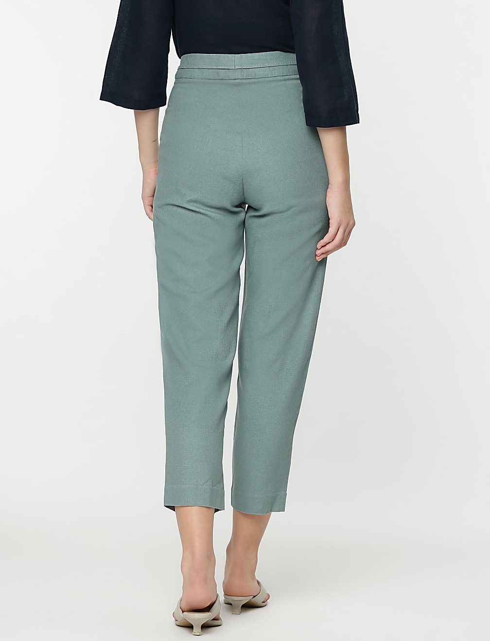 Linen Rich Straight Leg Trousers