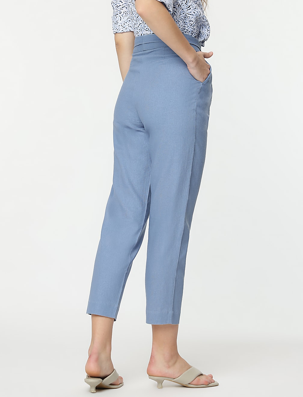 Linen Rich Straight Leg Trousers