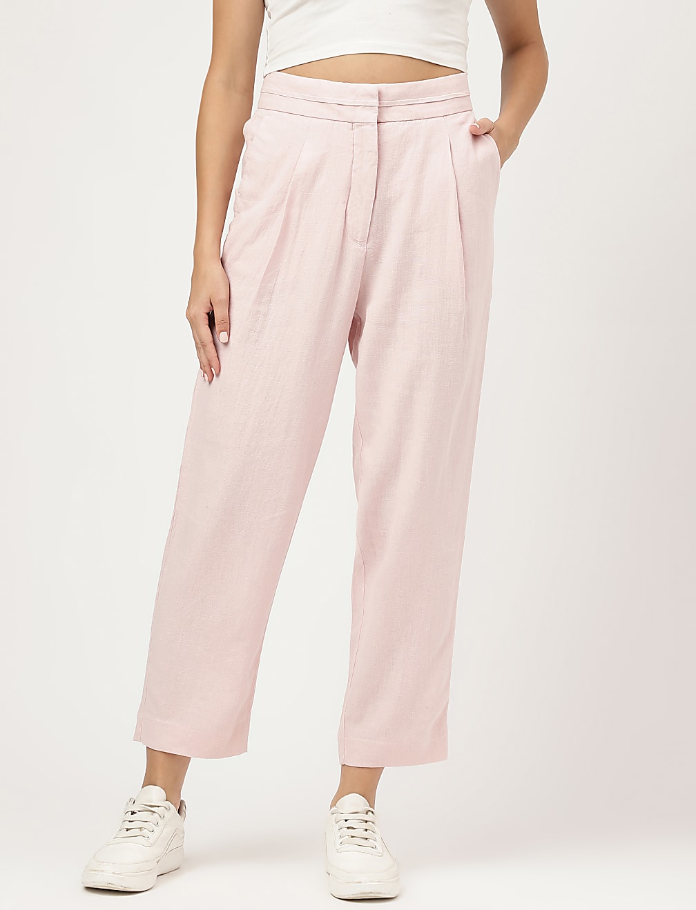 Linen Rich Straight Leg Trousers