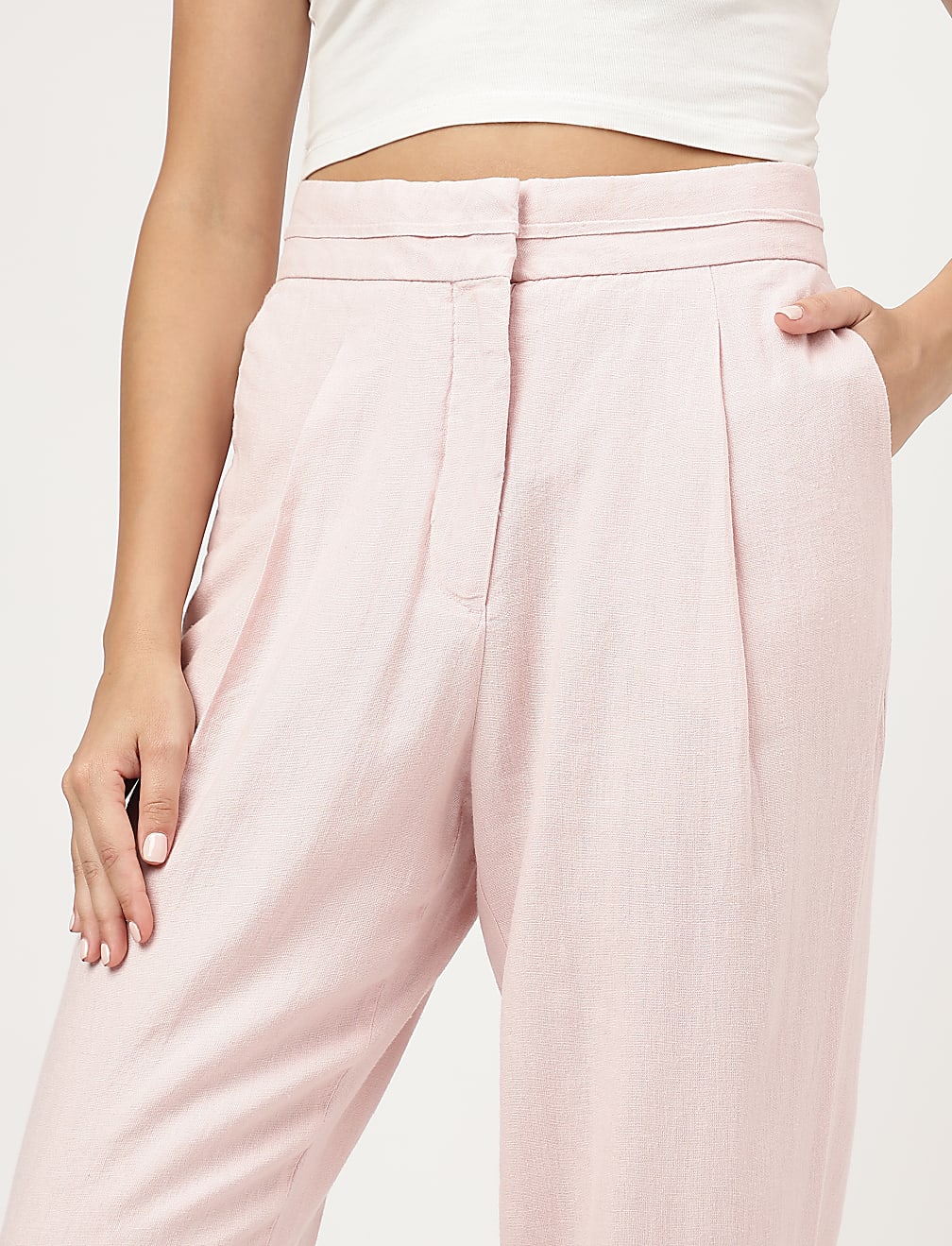 Linen Rich Straight Leg Trousers