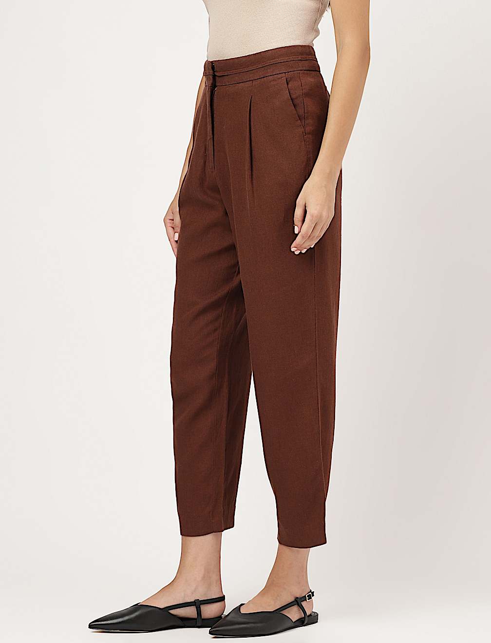Linen Rich Straight Leg Trousers
