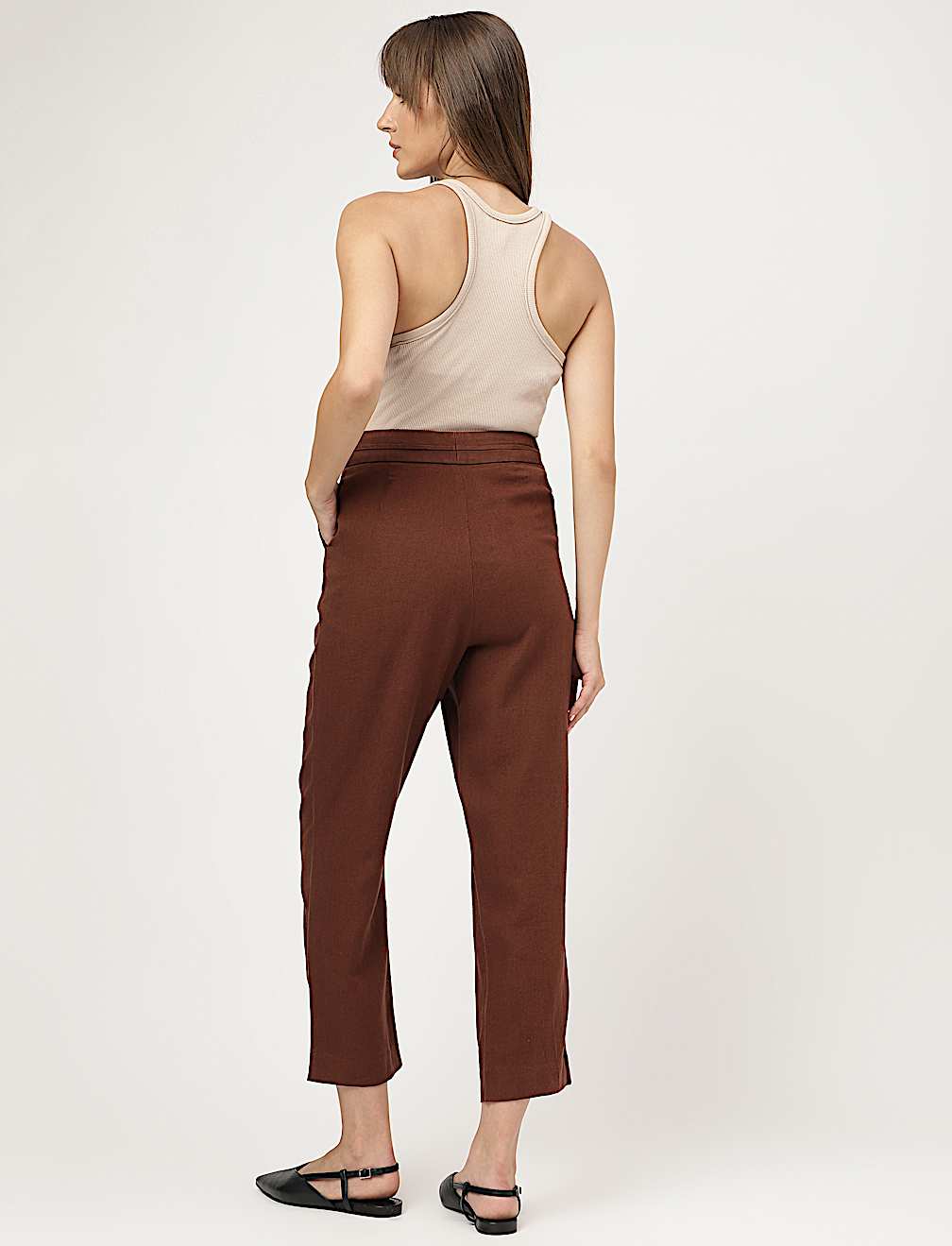 Linen Rich Straight Leg Trousers