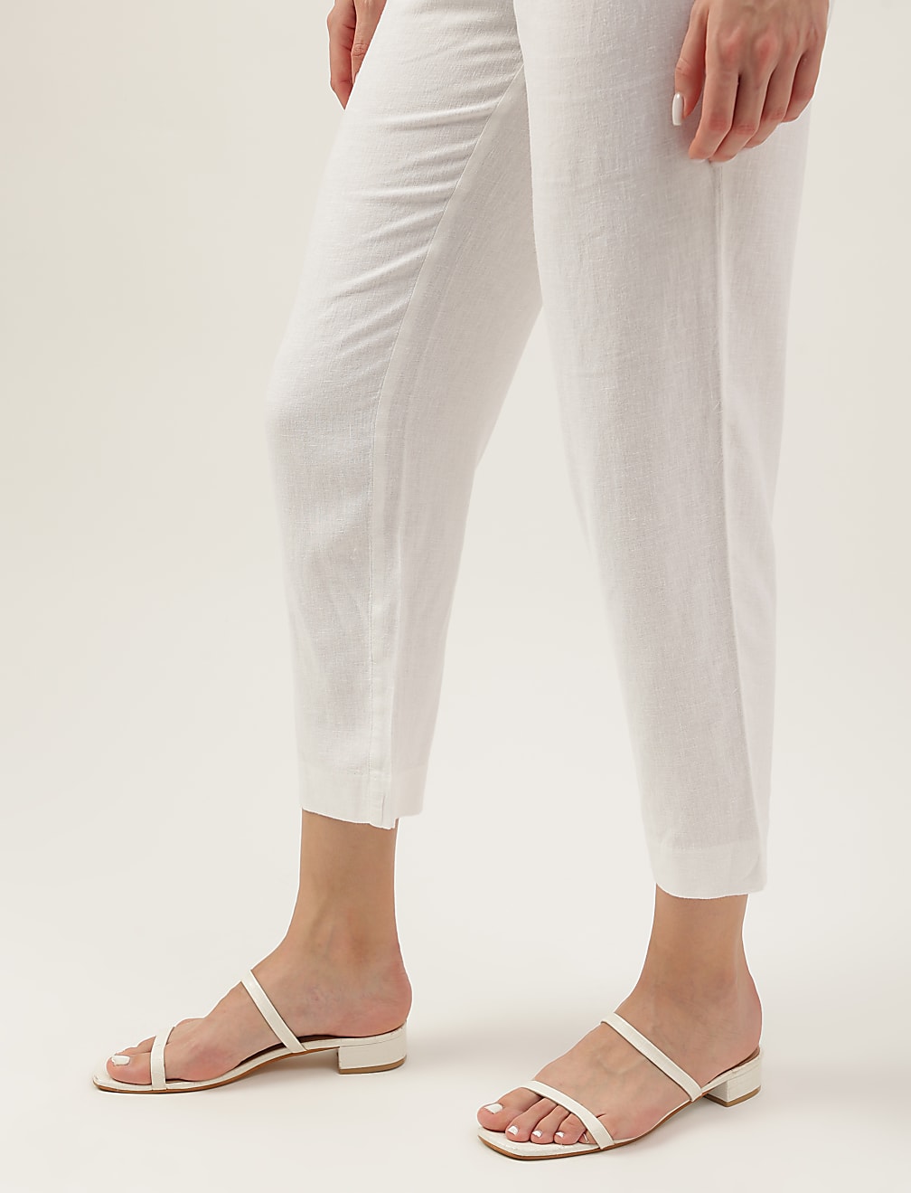 Linen Rich Straight Leg Trousers