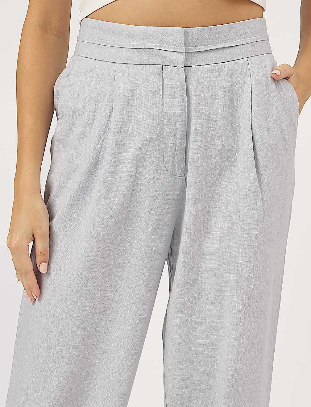 Linen Rich Straight Leg Trousers