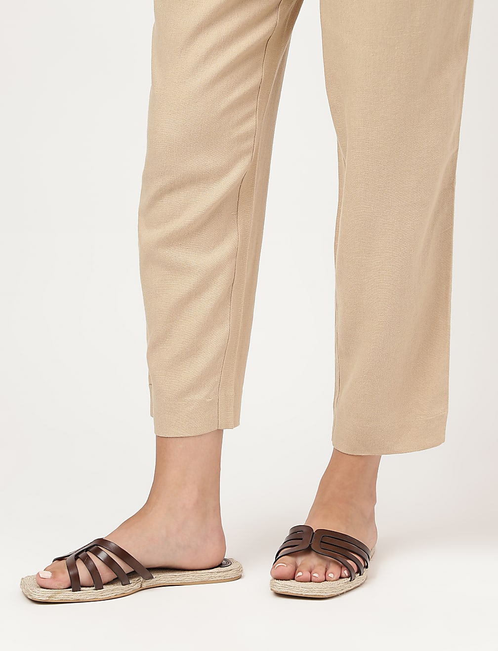 Linen Rich Straight Leg Trousers