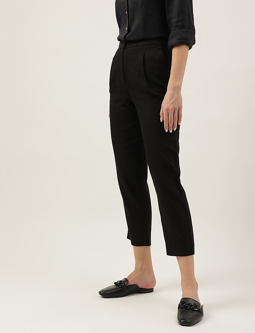 Linen Rich Straight Leg Trousers