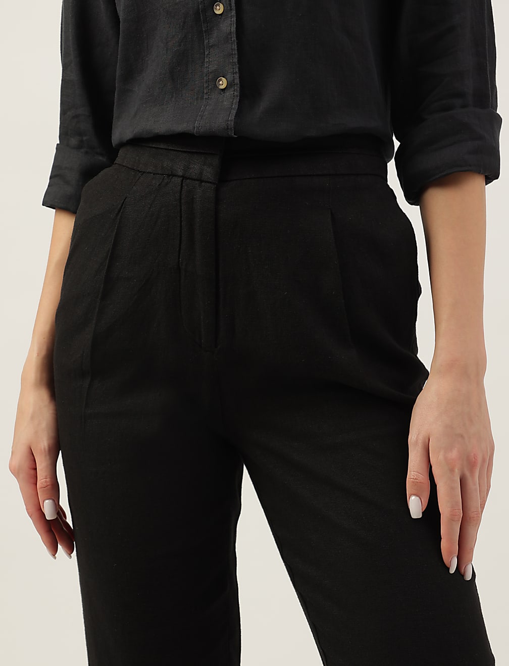 Linen Rich Straight Leg Trousers
