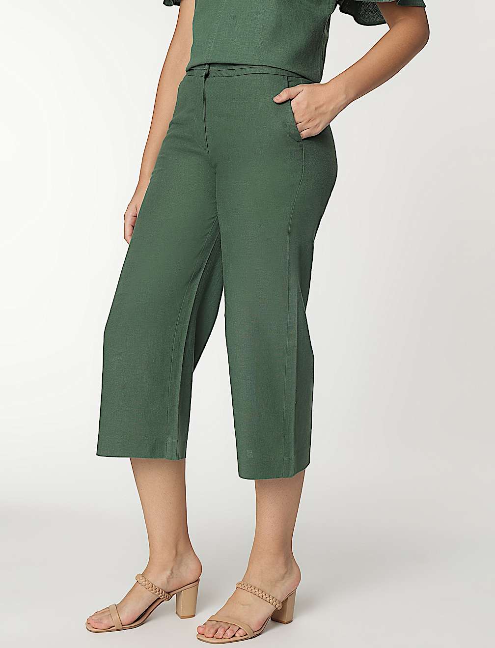 Linen Rich Wide Leg Trousers
