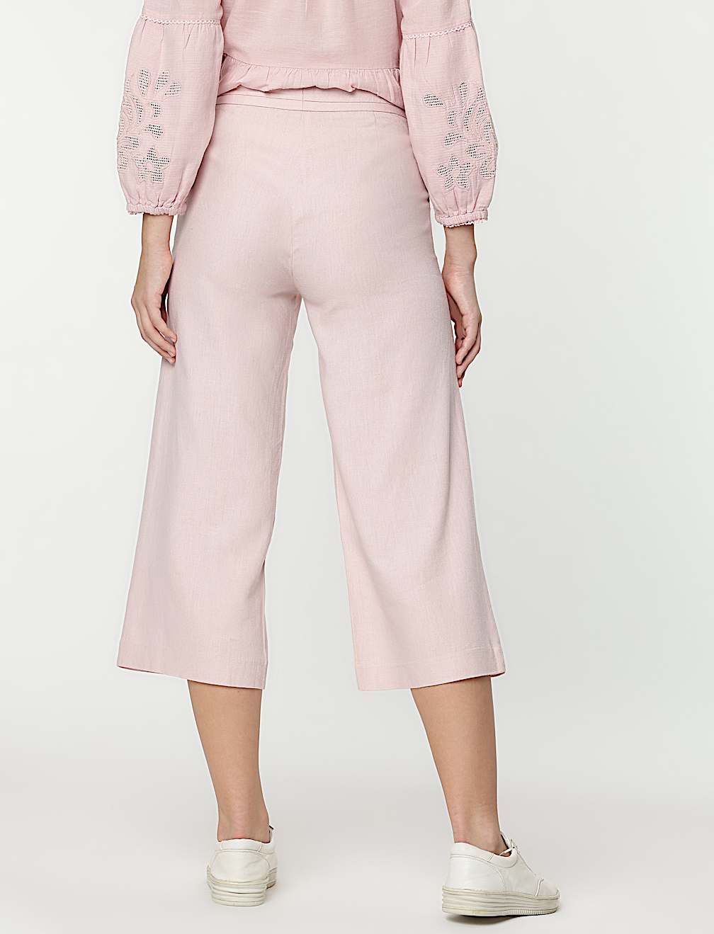 Linen Rich Wide Leg Trousers