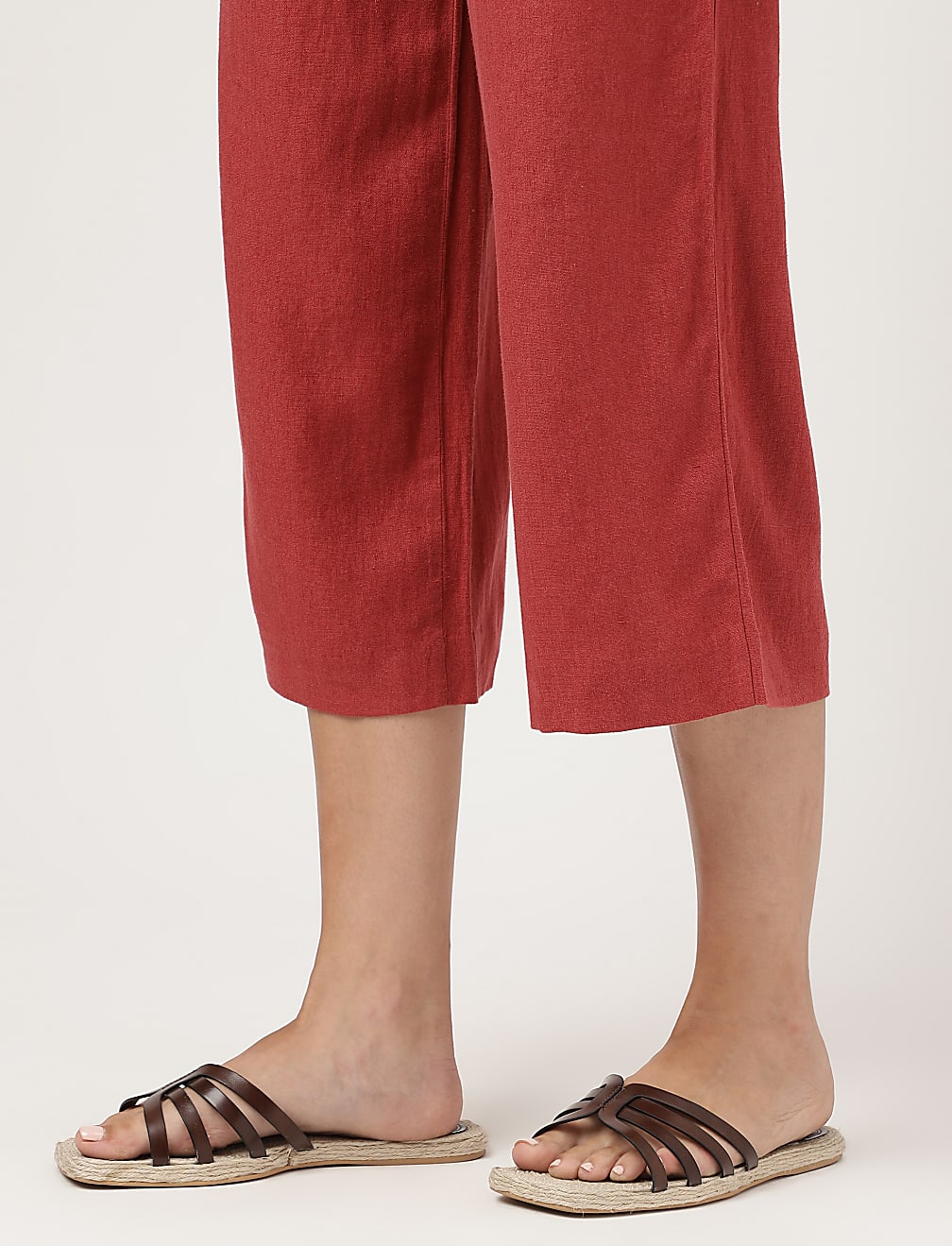 Linen Rich Wide Leg Trousers