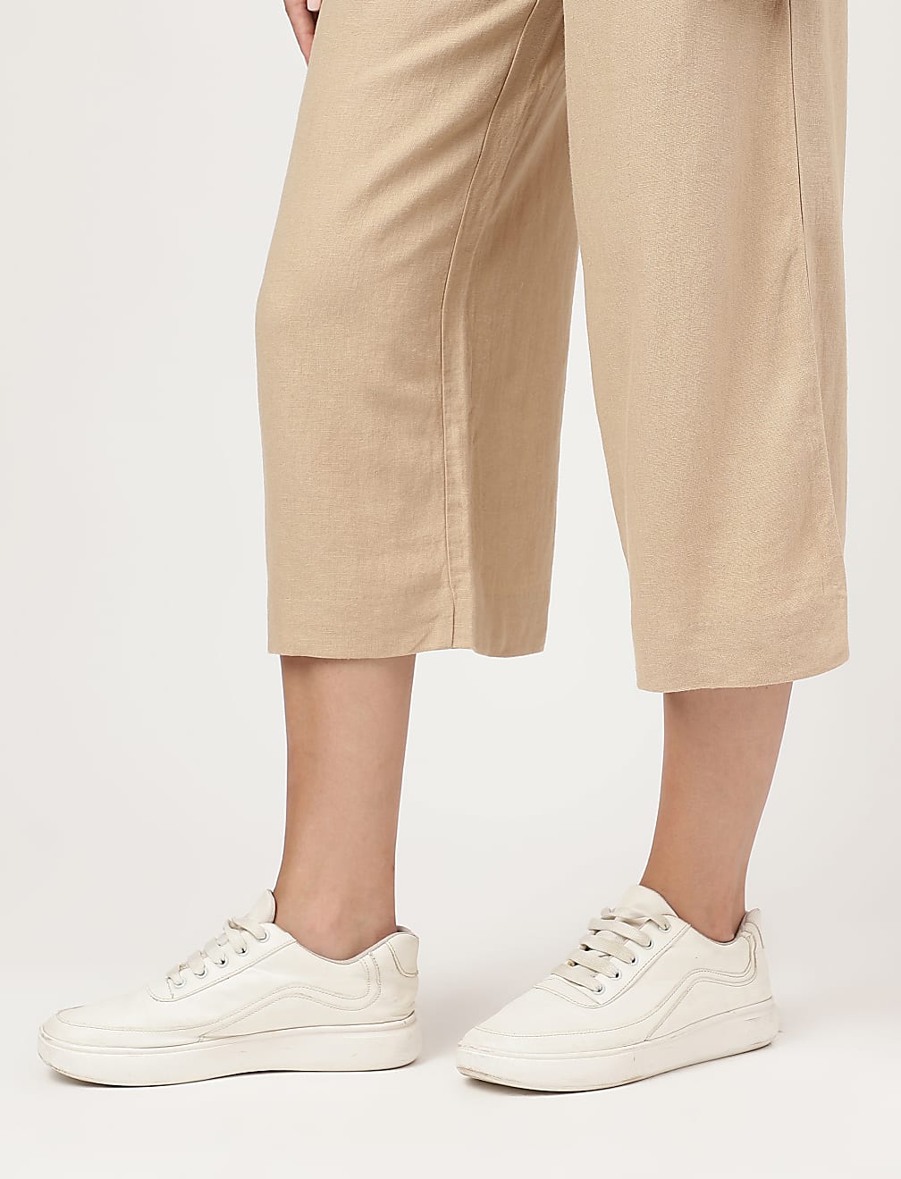 Linen Rich Wide Leg Trousers