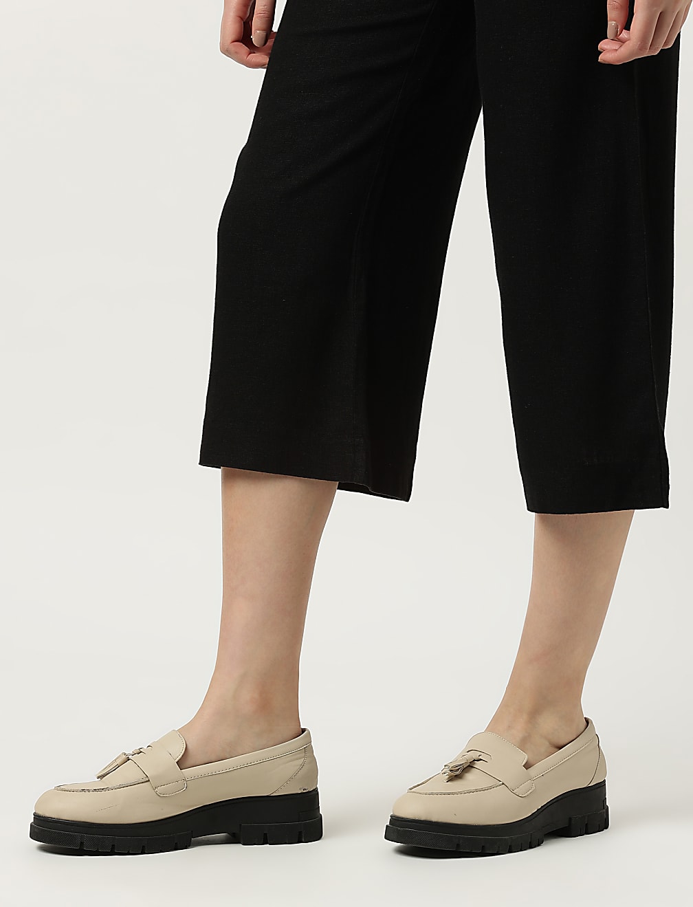 Linen Rich Wide Leg Trousers