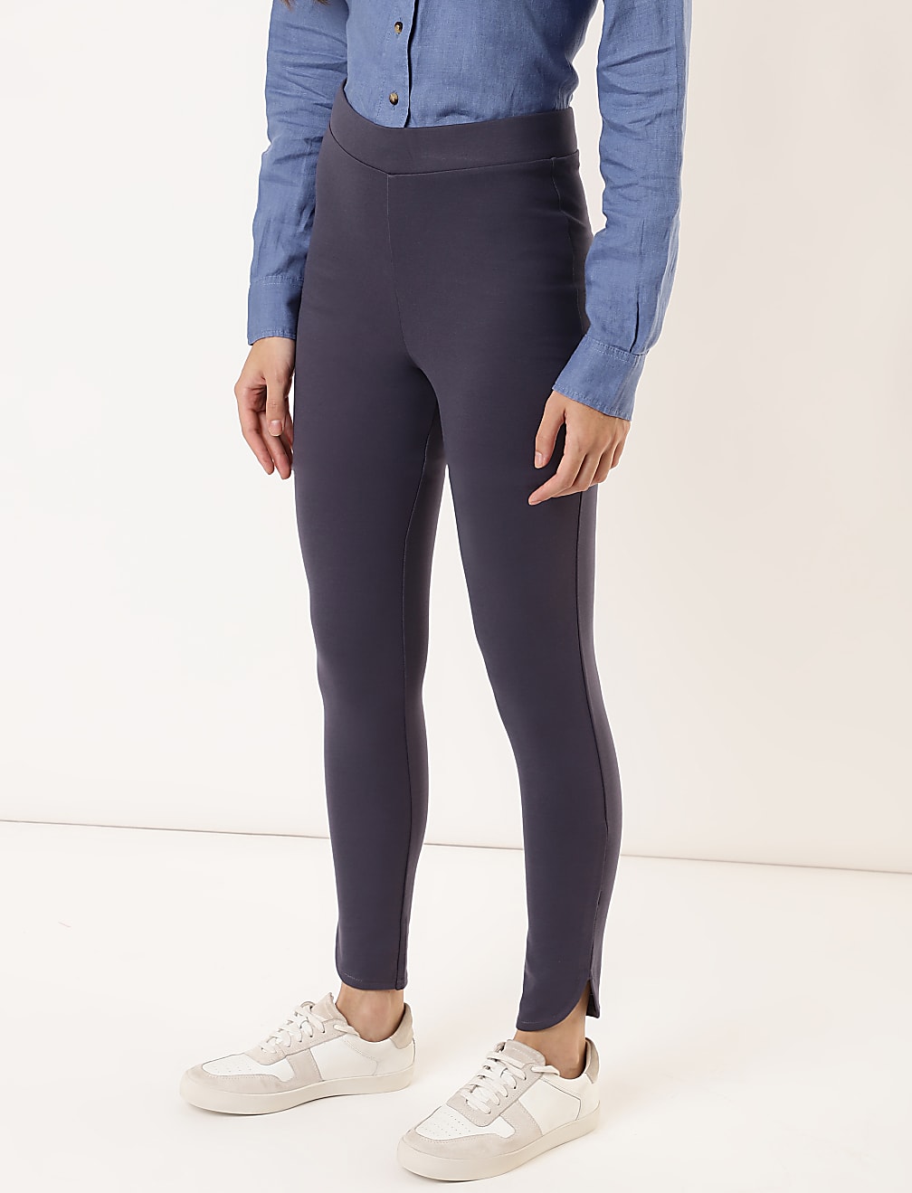 Viscose Plain Skinny Fit Treggings