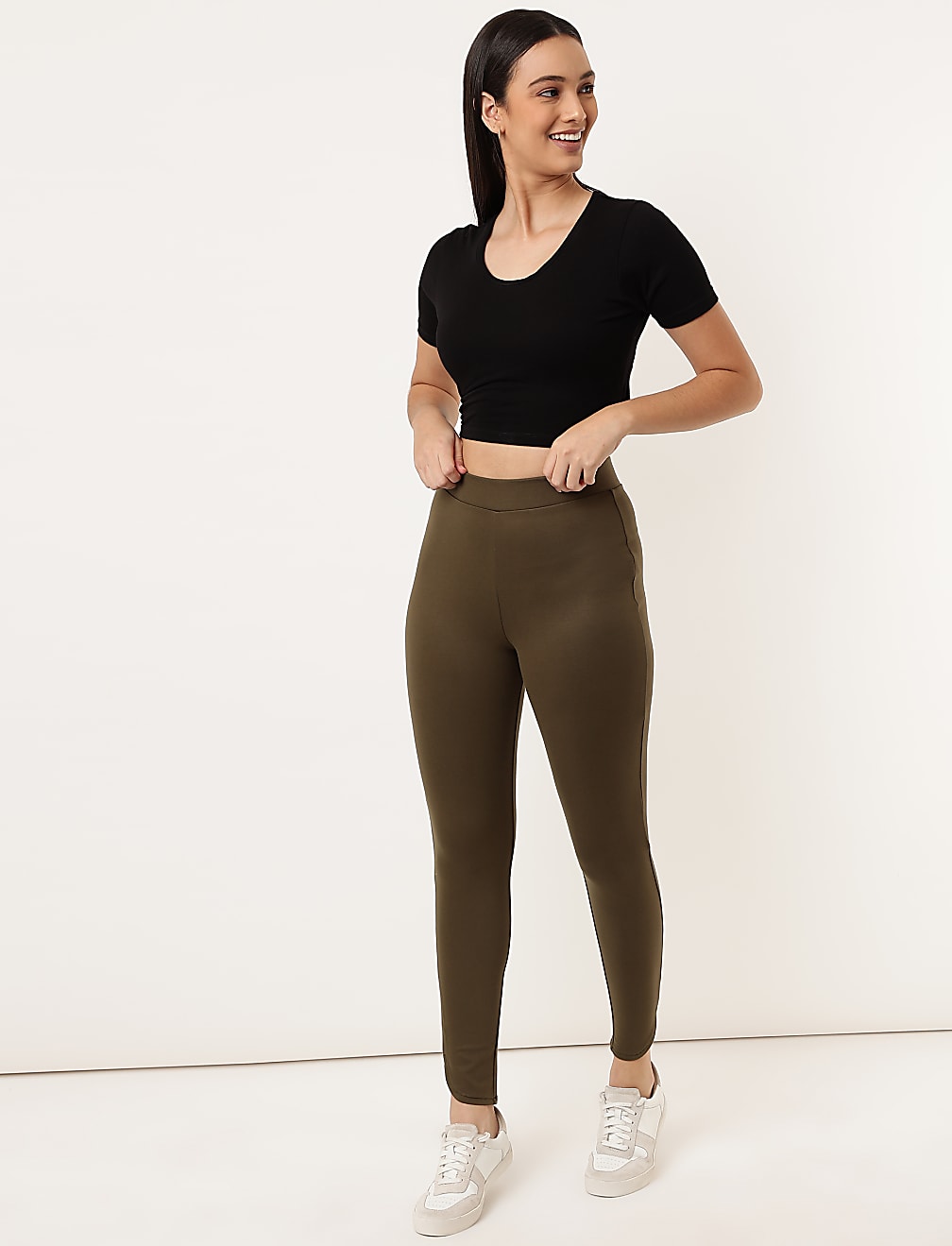 Viscose Plain Skinny Fit Treggings