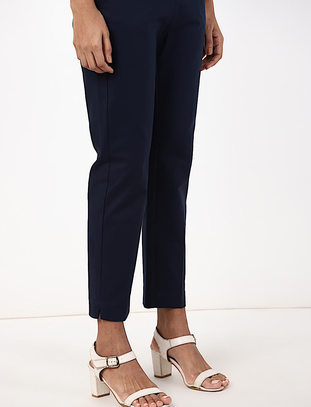 Cotton Mix Plain Regular Fit Trouser