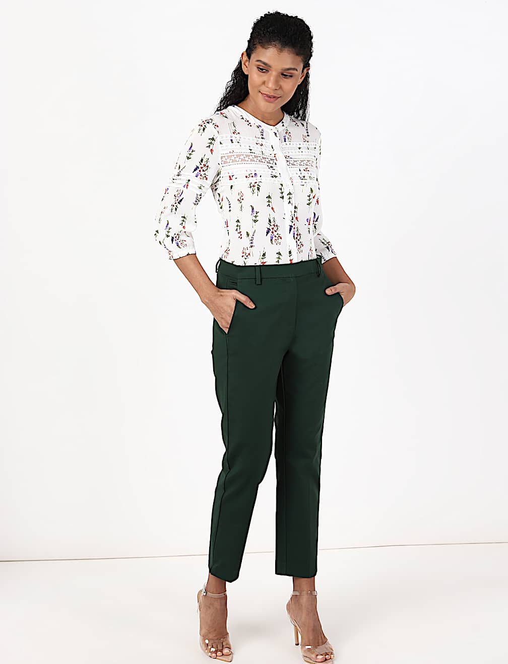 Cotton Mix Plain Regular Fit Trouser