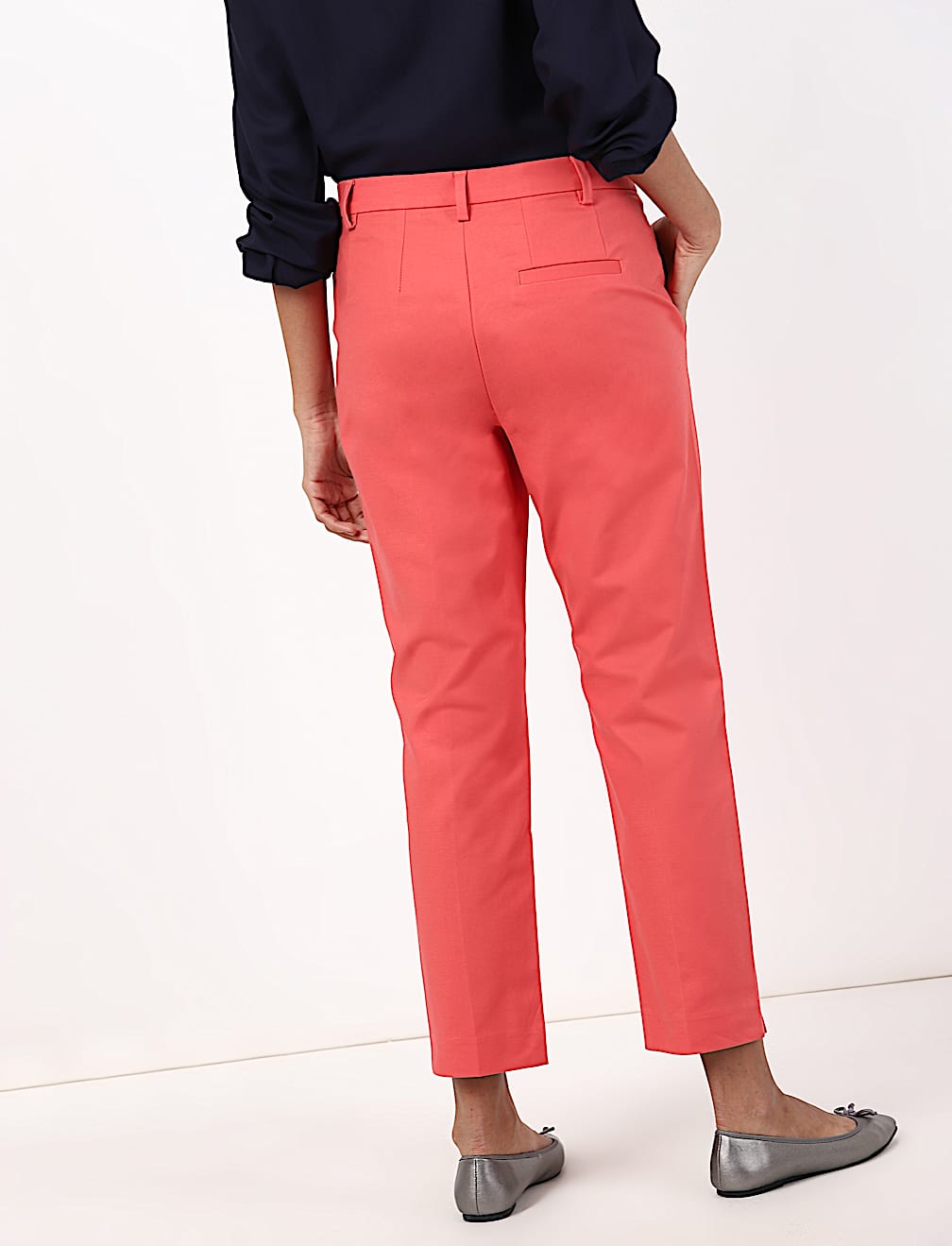 Cotton Mix Plain Regular Fit Trouser