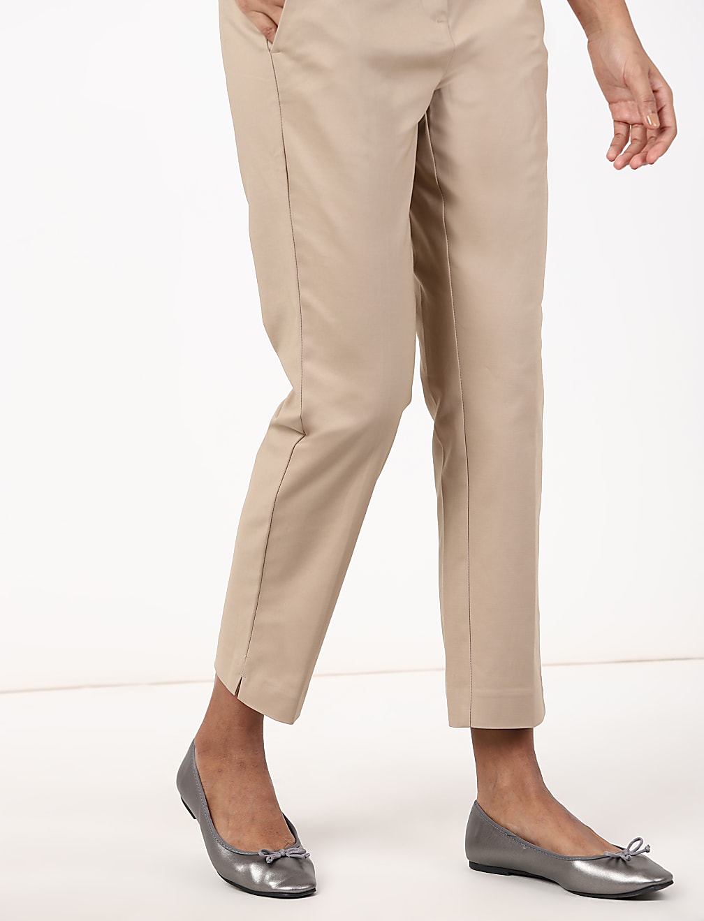 Cotton Mix Plain Regular Fit Trouser