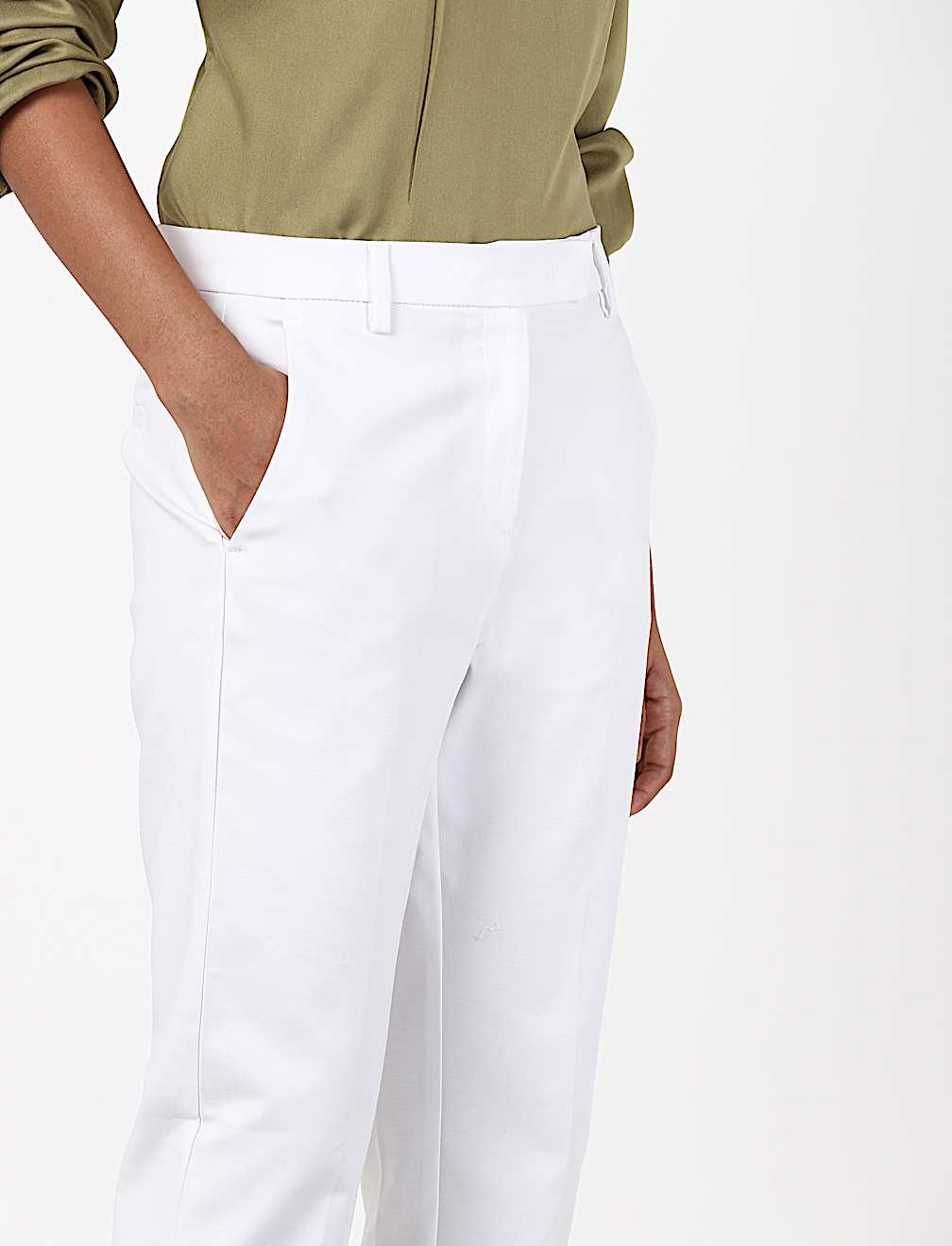 Cotton Mix Plain Regular Fit Trouser