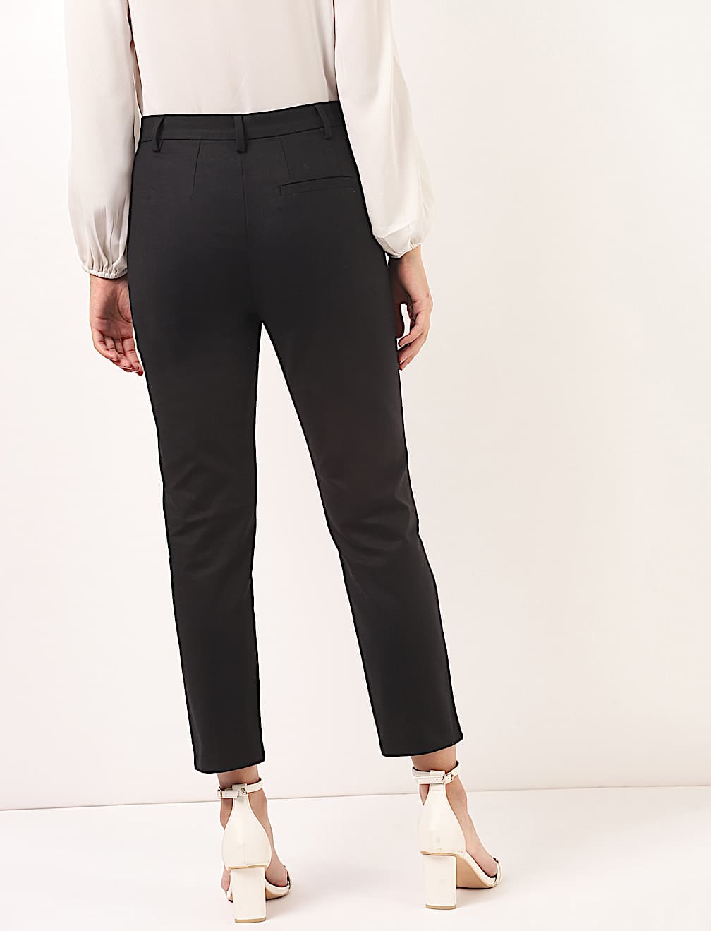 Cotton Mix Plain Regular Fit Trouser