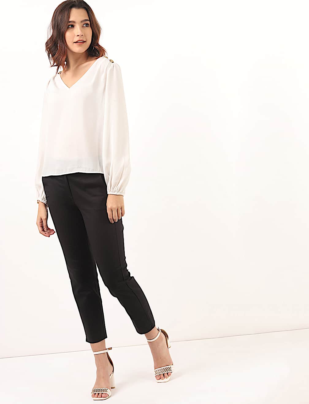 Cotton Mix Plain Regular Fit Trouser