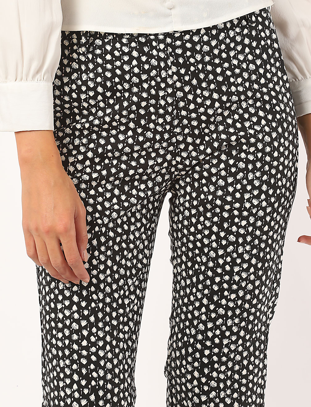 Cotton Mix Printed Regular Fit Trouser