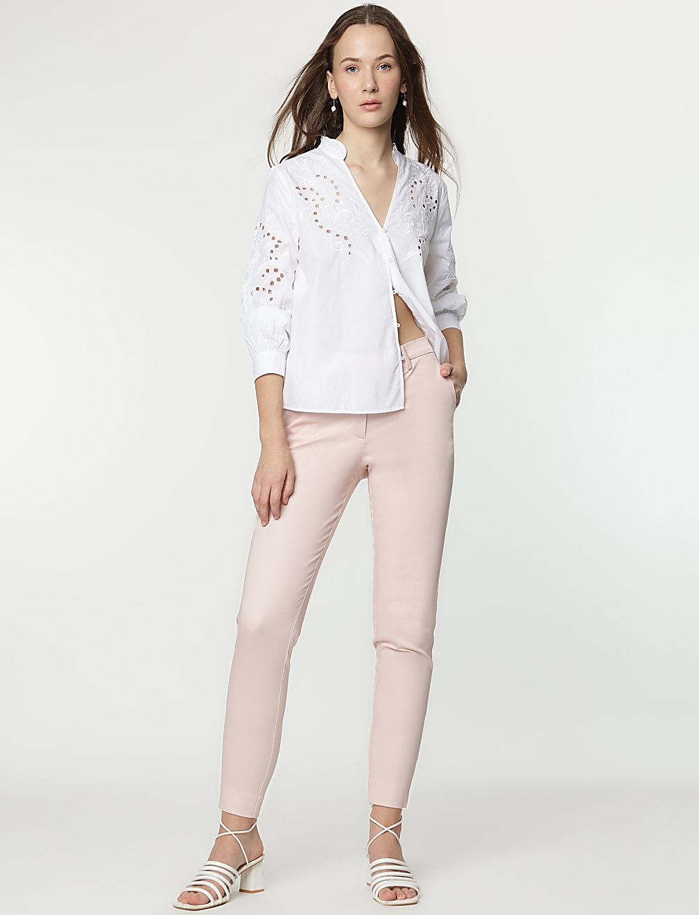 Cotton Rich Straight Leg Trousers