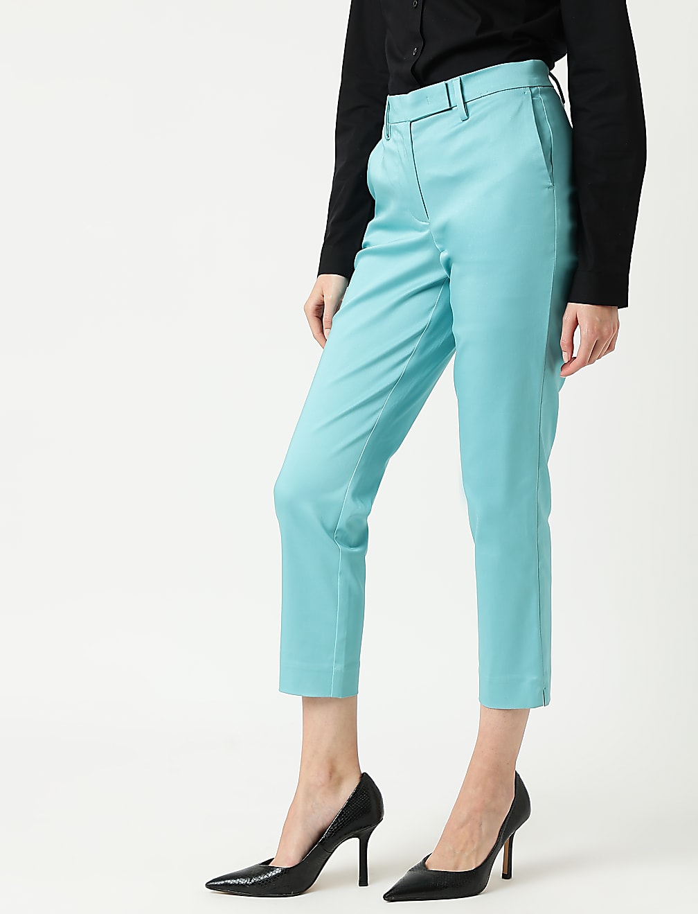 Cotton Rich Straight Leg Trousers