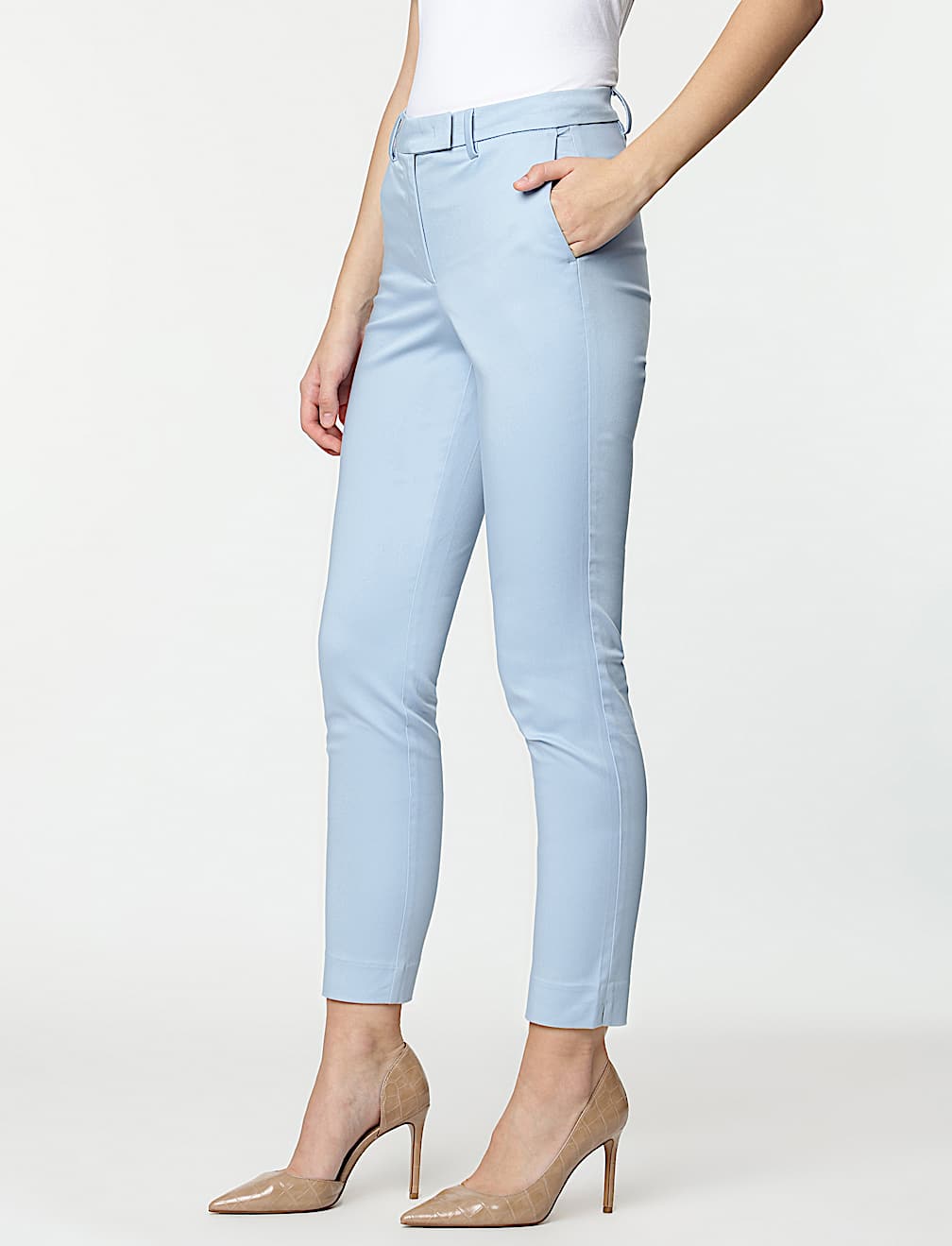 Cotton Rich Straight Leg Trousers