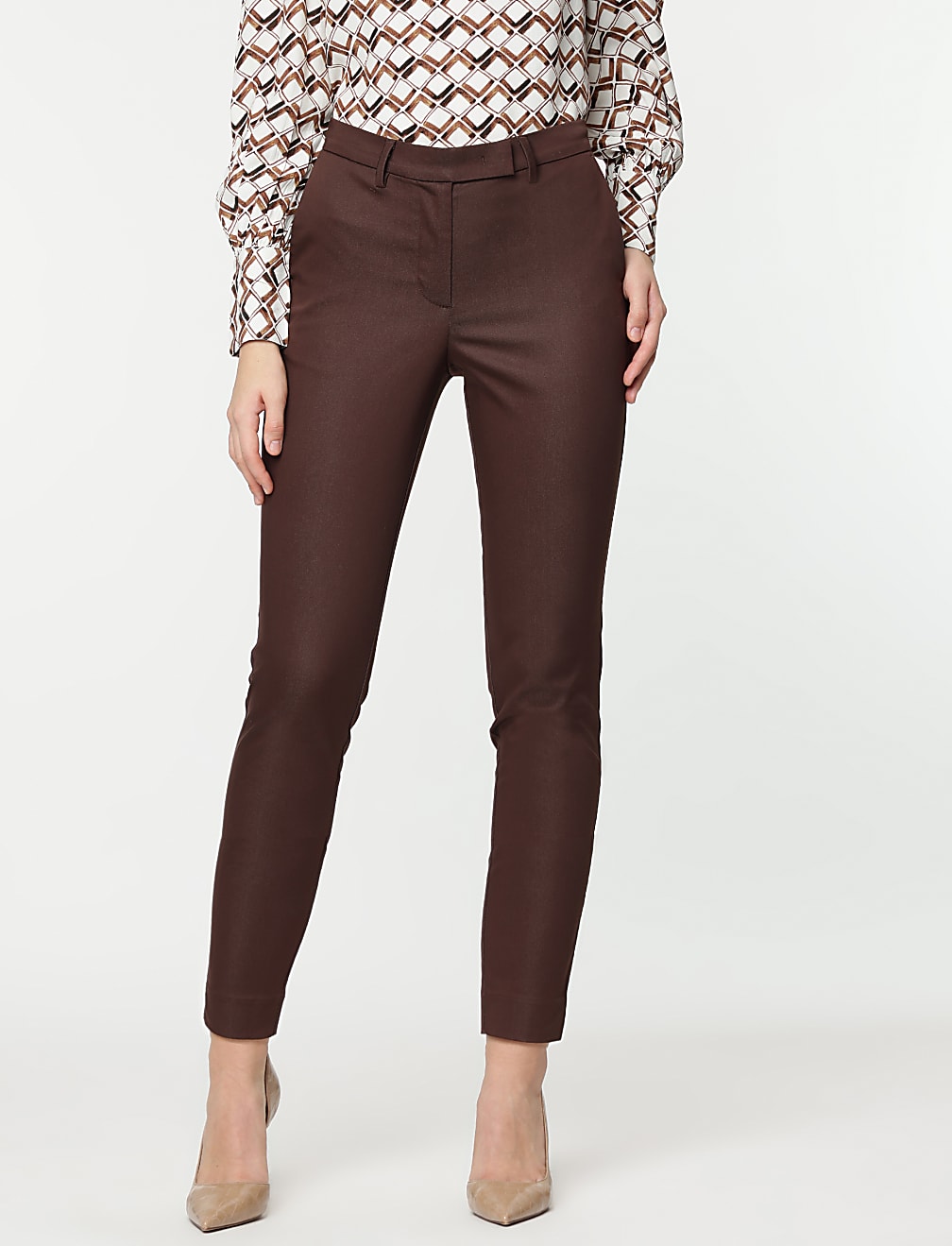 Cotton Rich Straight Leg Trousers