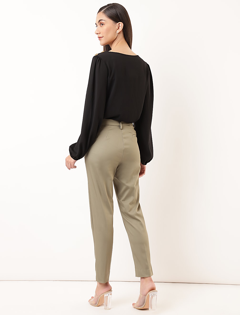 Cotton Rich Straight Leg Trousers