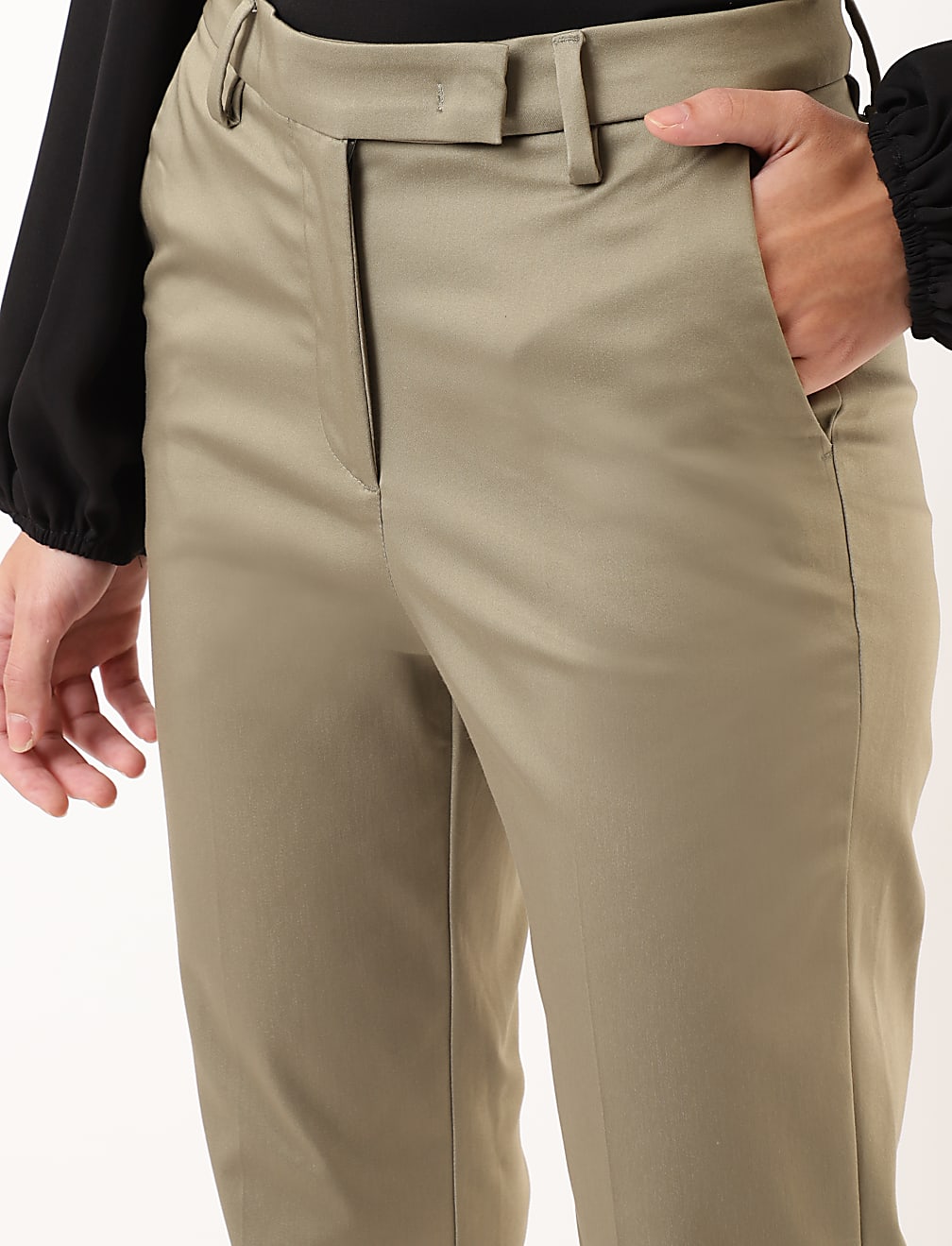 Cotton Rich Straight Leg Trousers