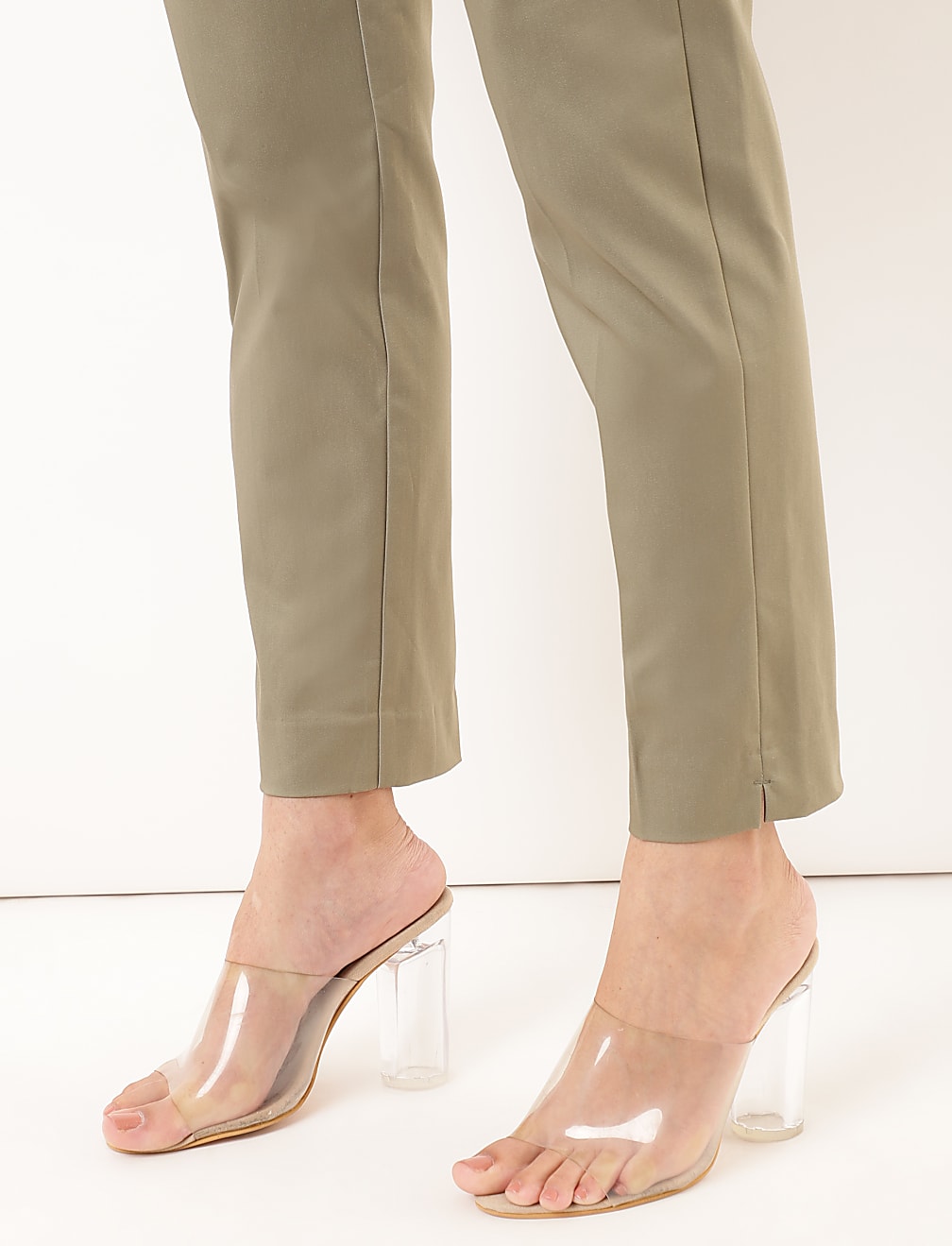 Cotton Rich Straight Leg Trousers