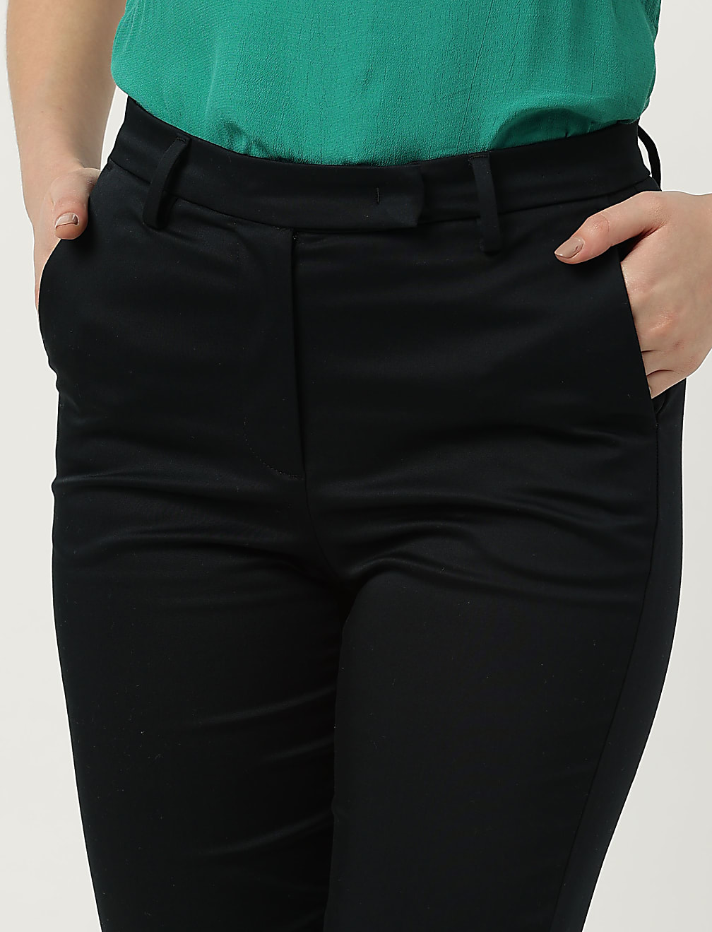Cotton Rich Straight Leg Trousers