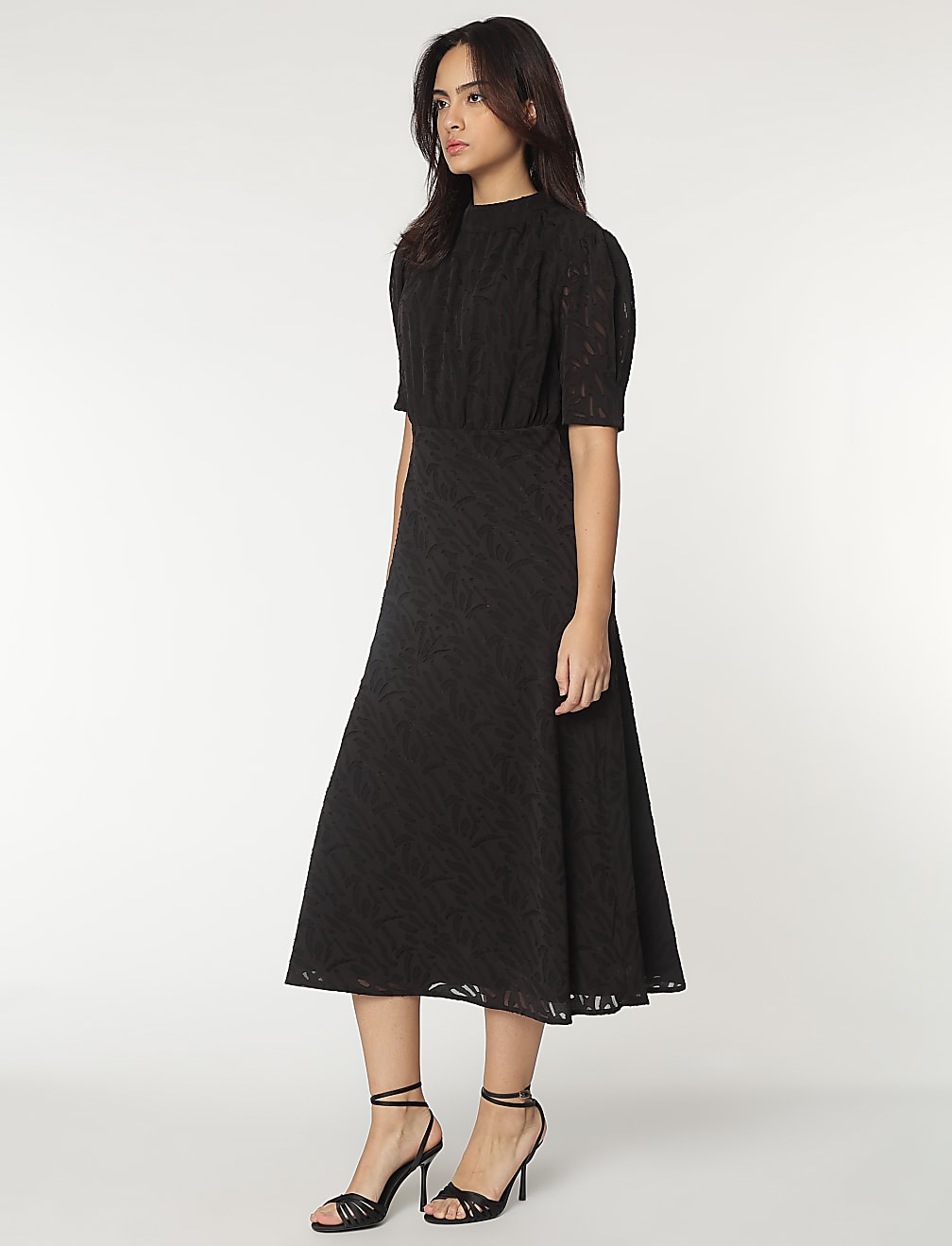 Mandarin Neck Maxi Dress