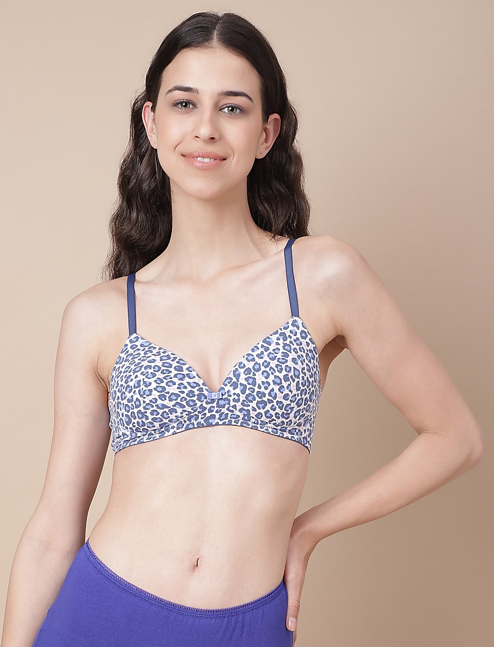 2 Pack Cotton Mix Printed Non Wired Bra