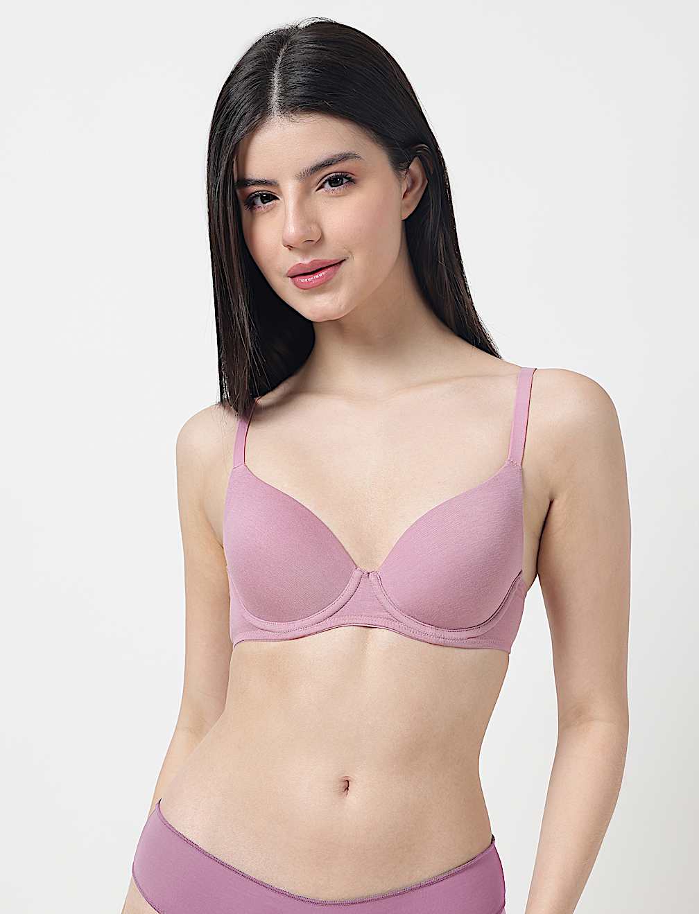 Cotton Mix Plain Full Cup Padded Bra