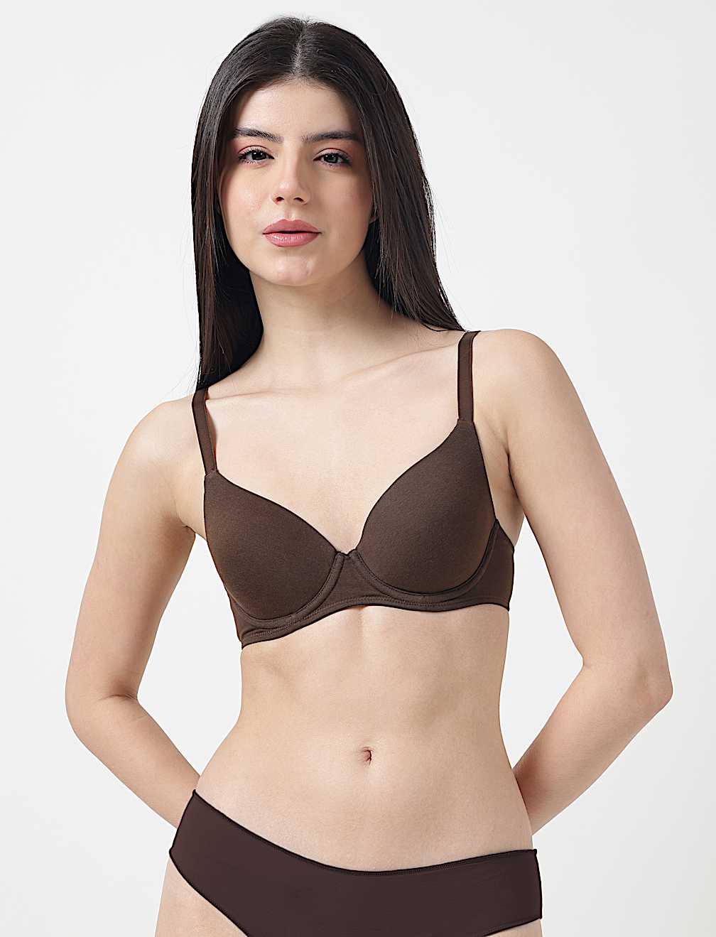 Cotton Mix Plain Full Cup Padded Bra
