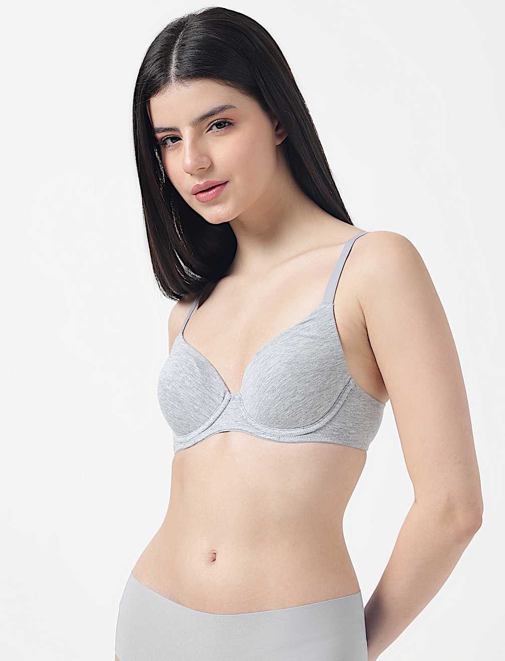 Cotton Mix Plain Full Cup Padded Bra