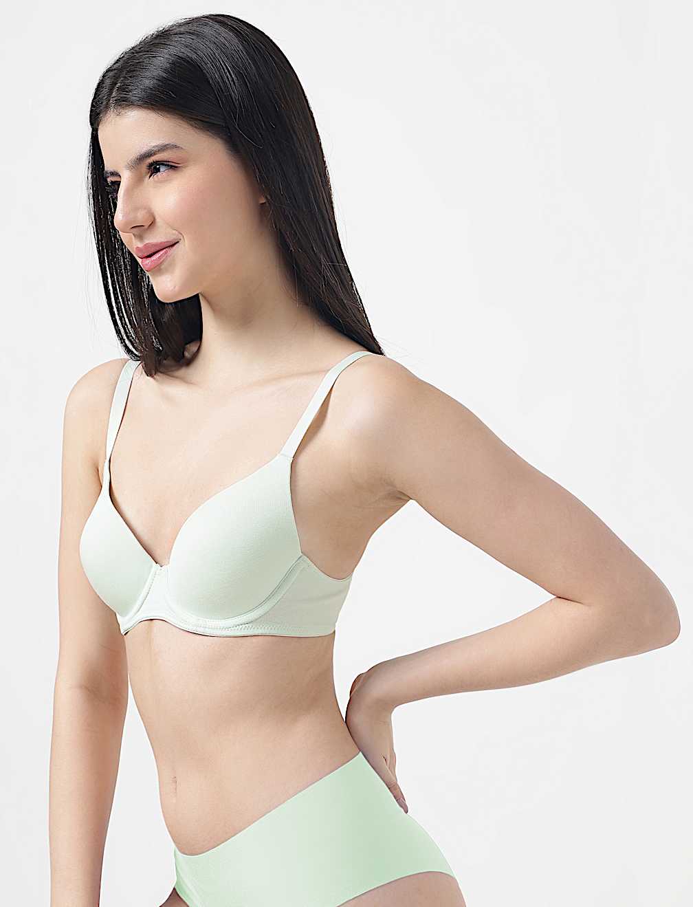 Cotton Mix Plain Full Cup Padded Bra