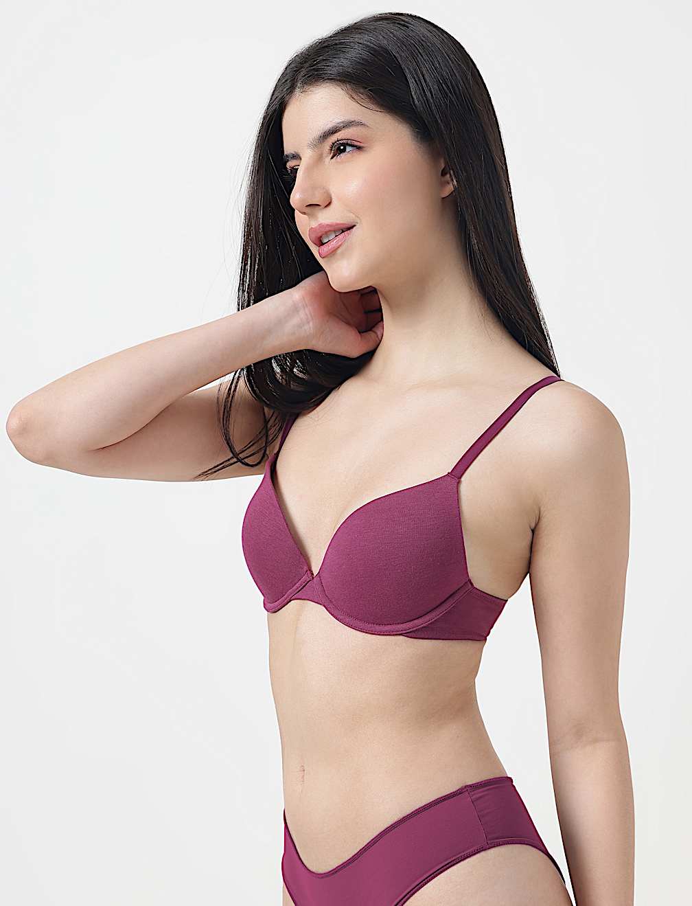 Cotton Mix Plain Full Cup Padded Bra