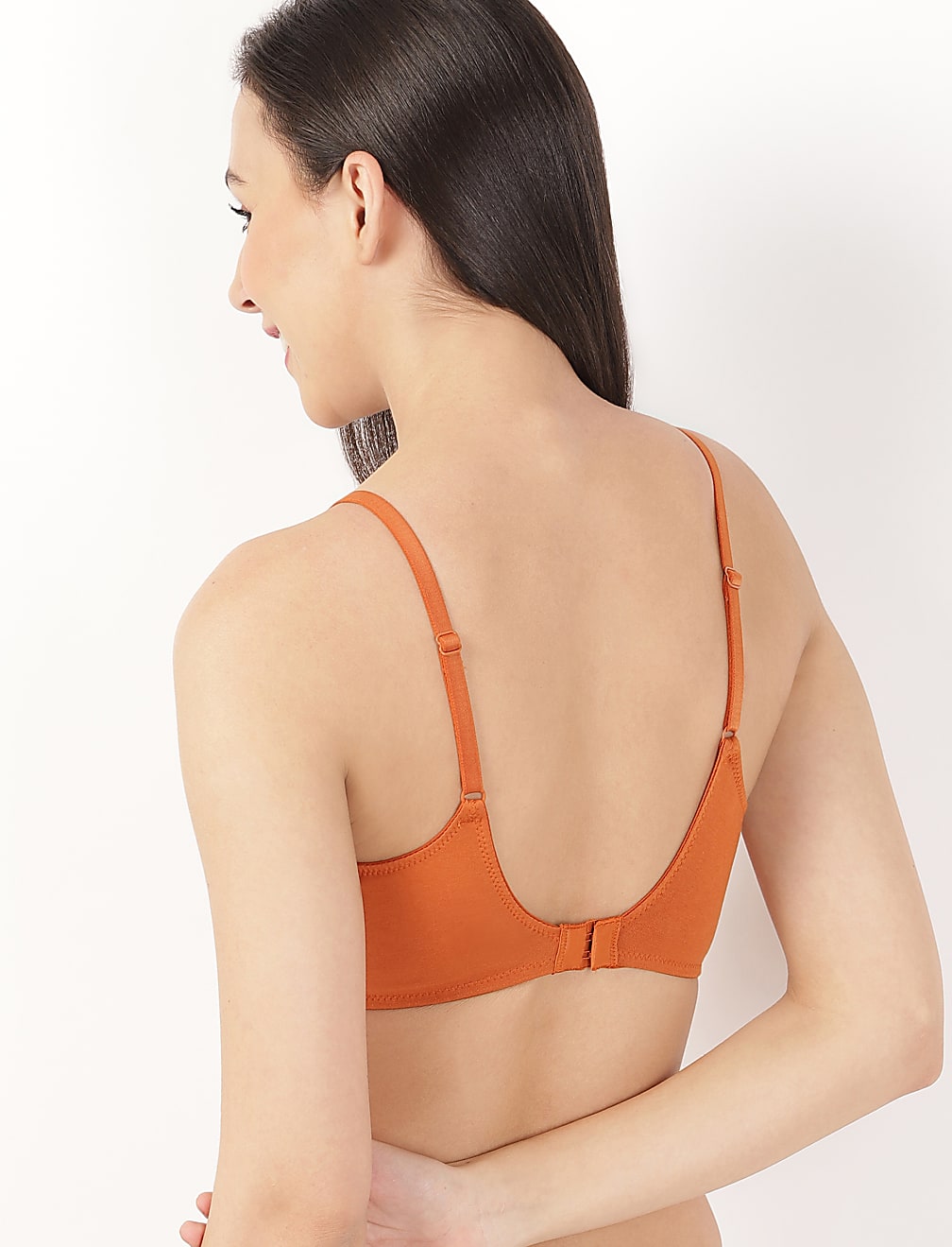 Cotton Plain Sweetheart Neck Bra
