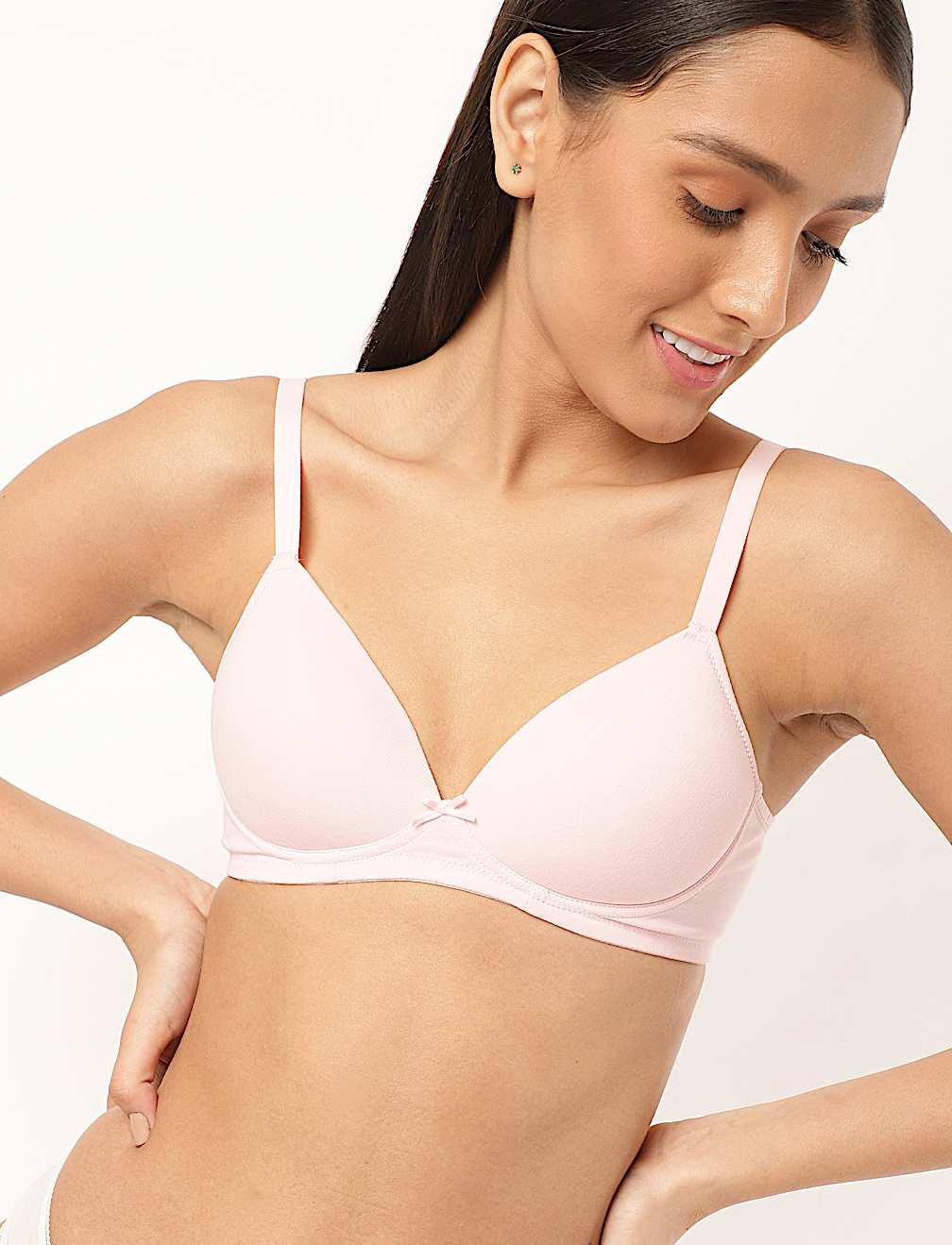 Cotton Mix Padded Demi Cup Bra