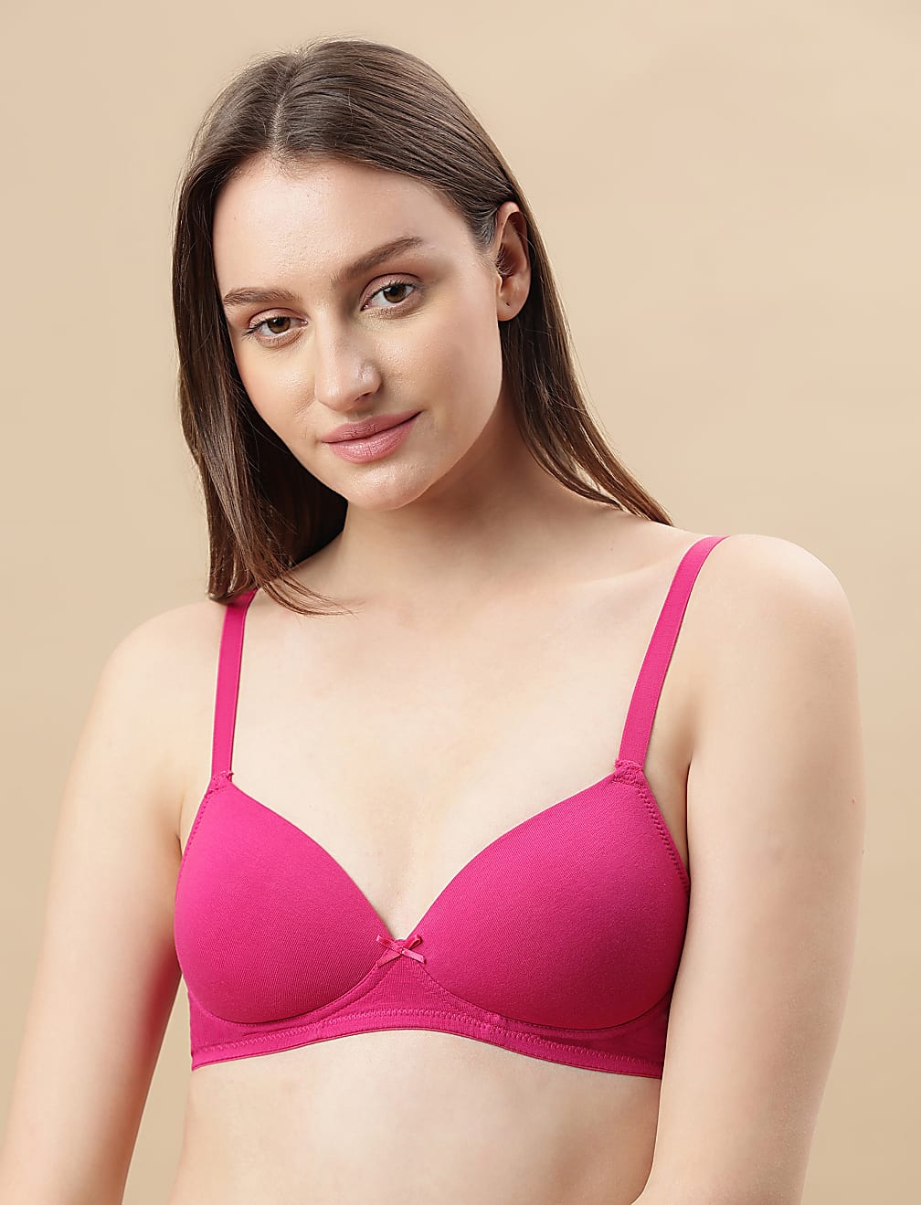 Cotton Mix Padded Demi Cup Bra