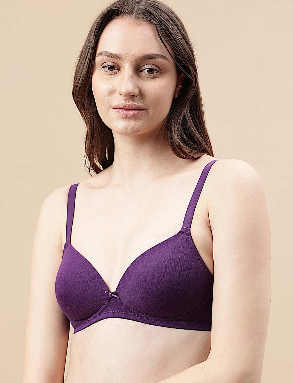 Cotton Mix Padded Demi Cup Bra