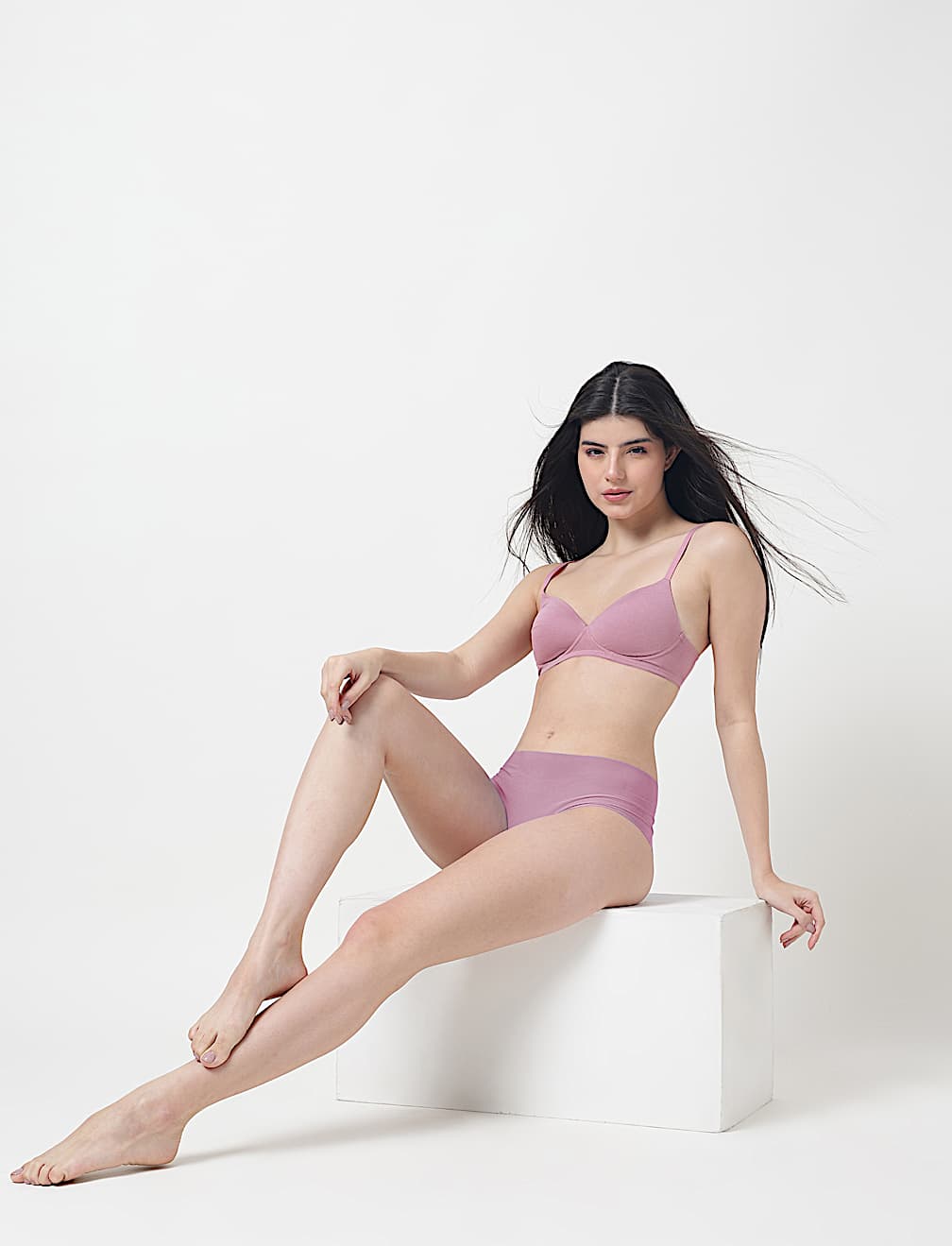 Cotton Mix Padded Demi Cup Bra