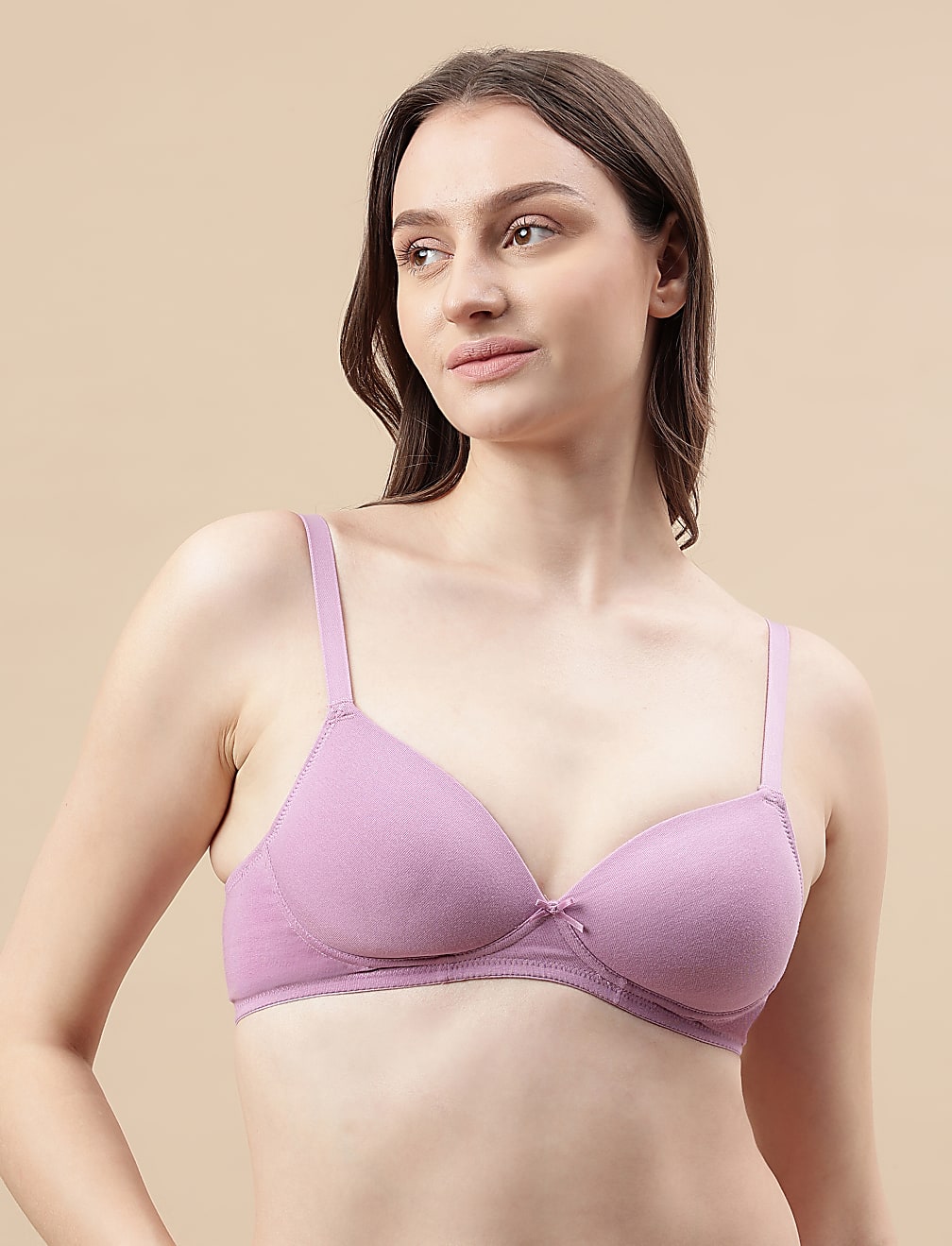 Cotton Mix Padded Demi Cup Bra