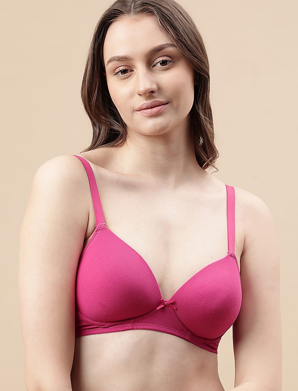 Cotton Mix Padded Demi Cup Bra