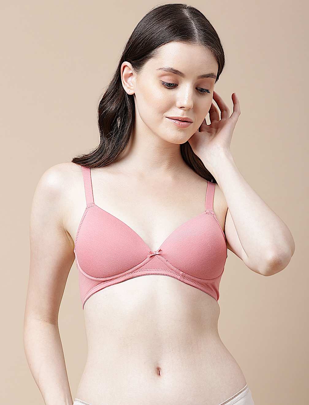 Cotton Mix Padded Demi Cup Bra